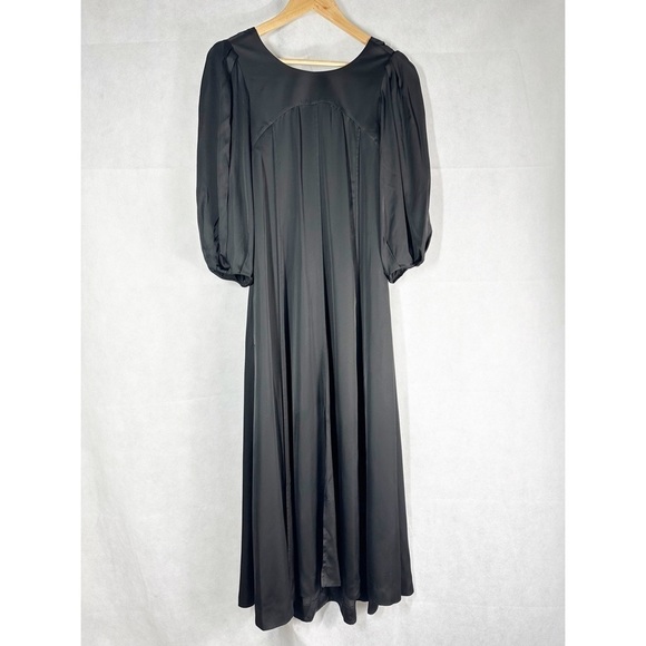Rebecca Taylor Open Back Black Midi Dress Size Small Minimalist - Picture 2 of 15
